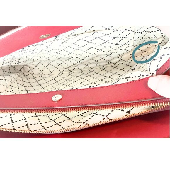 Kate Spade Burgundy Saffiano Leather Shoulder Bag triple compartment + gold tone - Picture 13 of 16